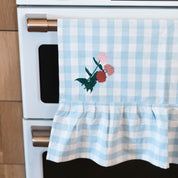 Blue Ruffled Gingham Dish Towel